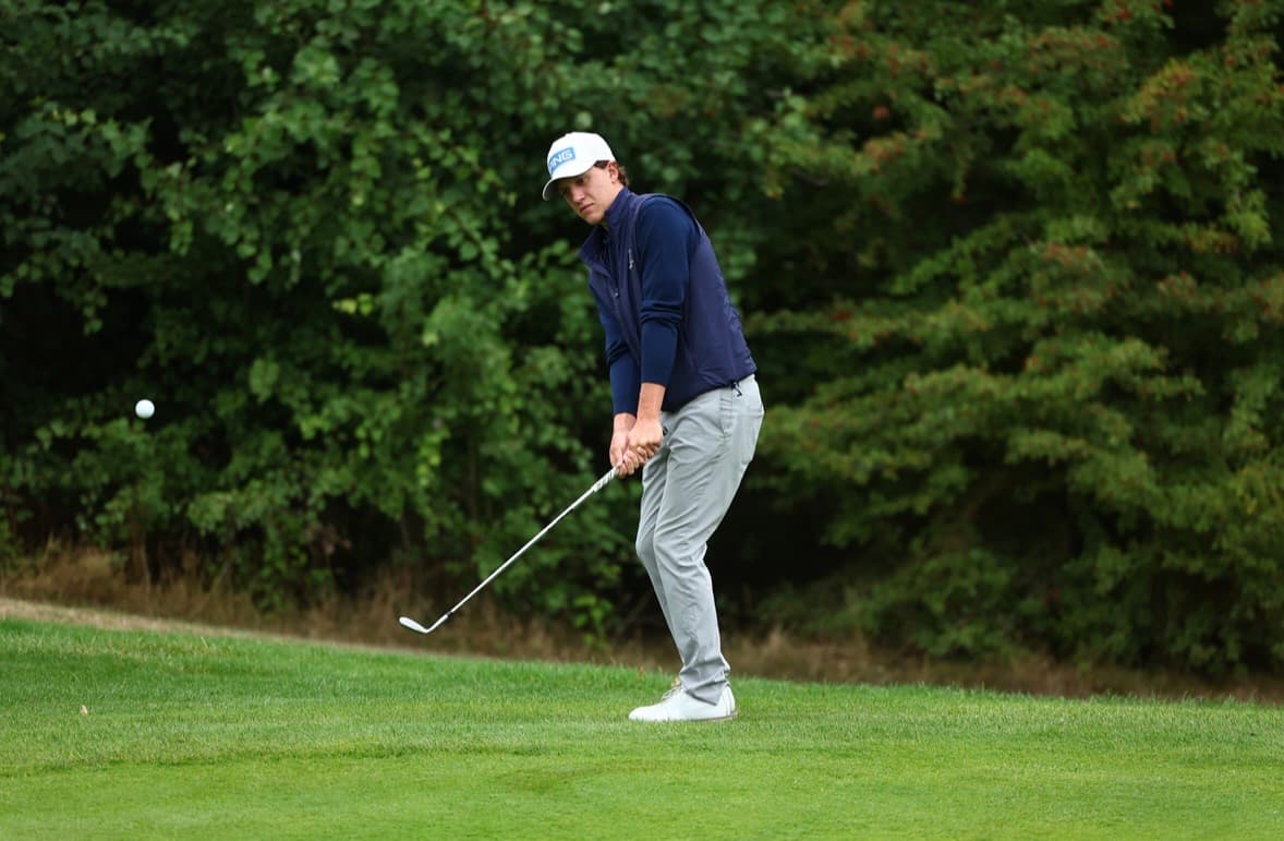 Seb Creaser, chip shot into the green