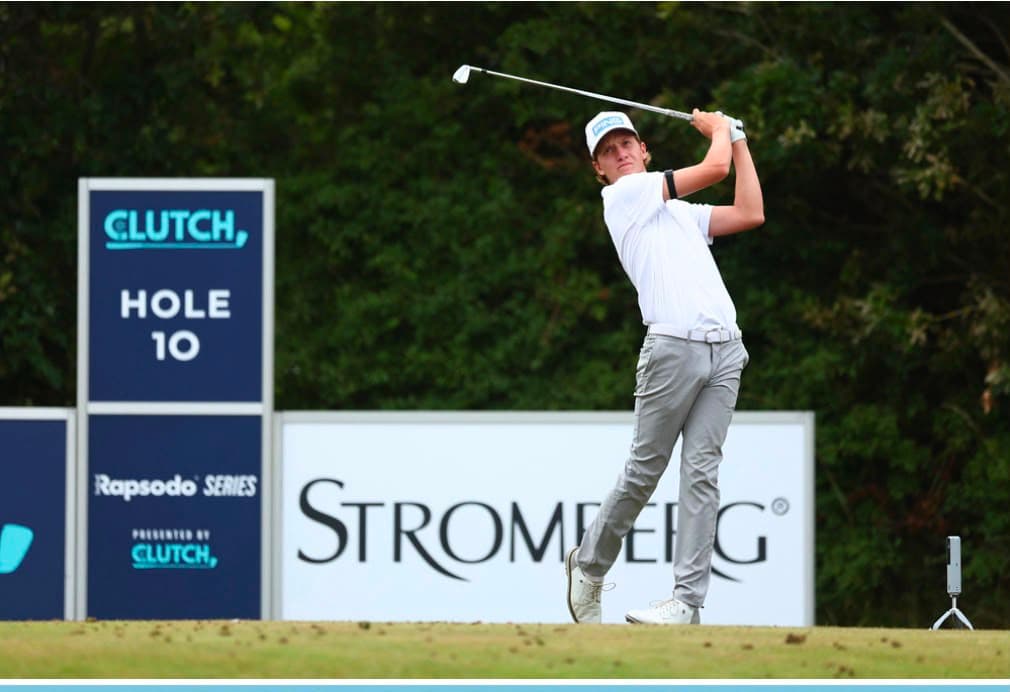 Seb Creaser, follow-through on the tee