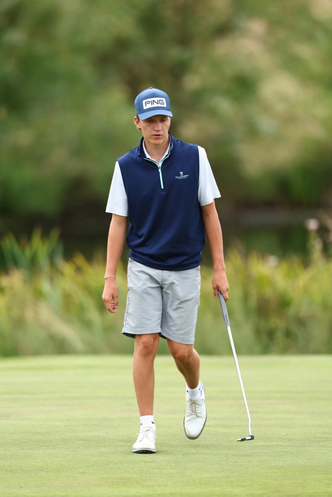 Seb Creaser walking the green